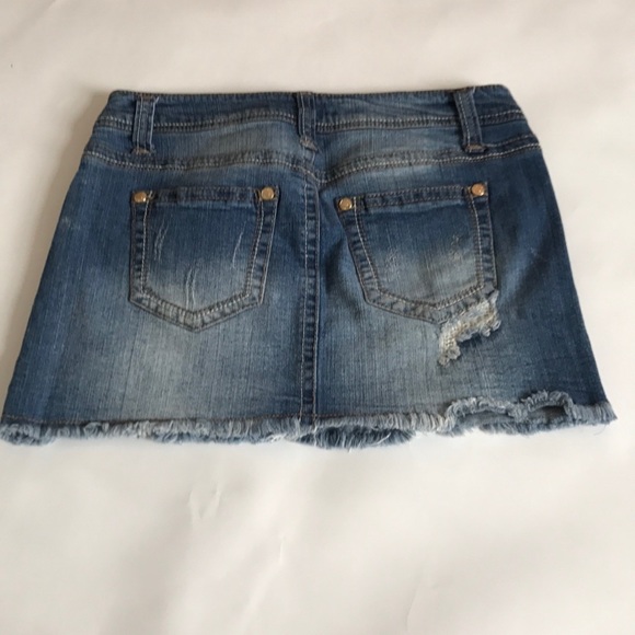 Wall Flower Jeans Mini Skirt Distressed 5 0261 - Picture 3 of 6
